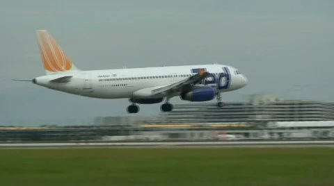 Jet landing Stock Footage 112638