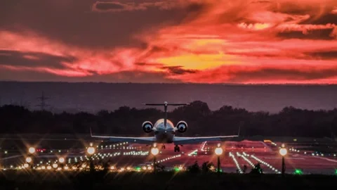 Jet landing Stock Footage 245436774