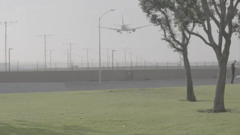 Jet Lands 3 Stock Footage 100276235