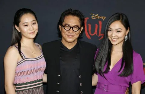  Jet Li Jada Li, Jane Li and Jet Li at the World premiere of Disney s Mula... Stock Photos