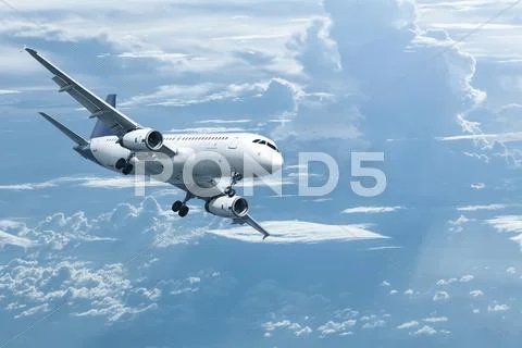 Jet maneuvering for landing Stock Photos