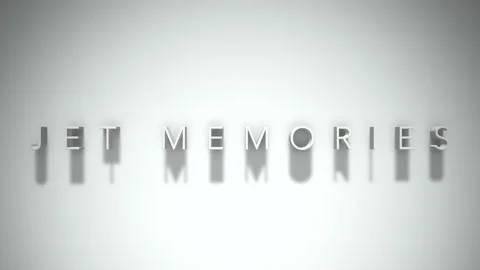 Jet memories 3D title animation white text on a white background Stock Footage 299646711