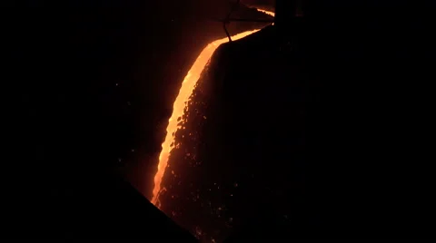 Jet of molten iron Stock Footage 56890056