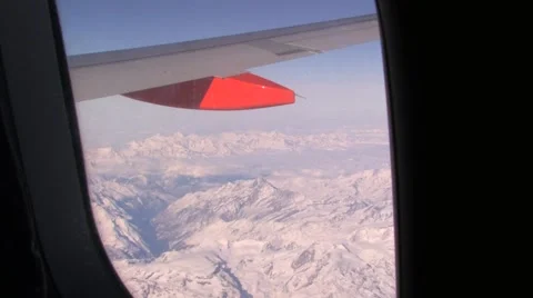 Jet over Alps at 59.9fps Stock-Footage 43187972