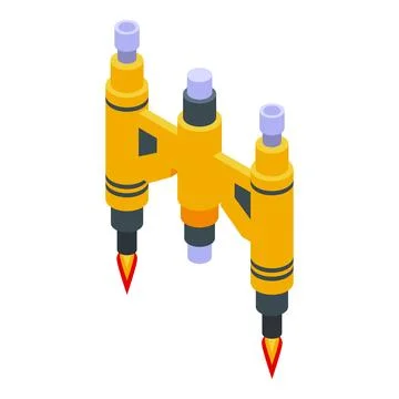 Jet pack icon isometric vector. Fire rocket Illustrazione stock