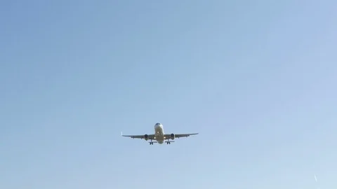Jet plane Airbus A320 approaching landing Stock-Footage 80670295