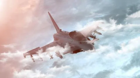 The jet plane on a background of the sky. 3d render Illustrazione stock