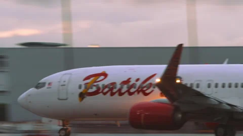 Jet plane of Batik Air Malaysia departure Stock Footage 312090529