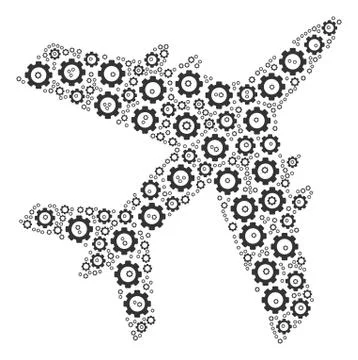 Jet Plane Composition of Cog 스톡 일러스트