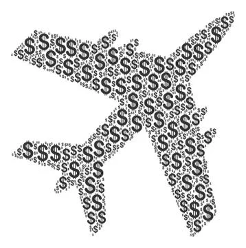 Jet Plane Composition of Dollar 스톡 일러스트