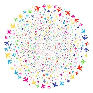 Jet Plane Festive Sphere Stock Illustration