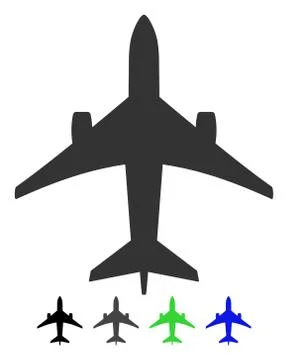 Jet Plane Flat Icon Stock Illustration