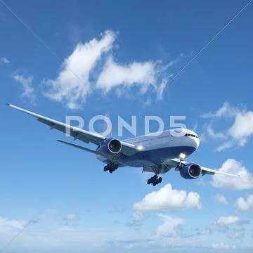 Jet plane in flight Stock Photos