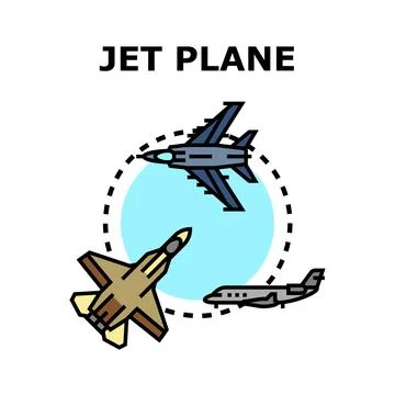 Jet plane flying concept vector illustration icon Stock Illustration