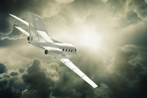 Jet plane flying. Stock Illustration