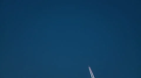 A jet plane is flying in the sky Stock Footage 43181006