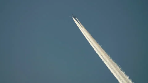 Jet plane is flying in the sky Stock Footage 165231404