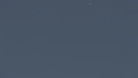 Jet Plane Flying In The Sunset Sky Stock-Footage 104099822