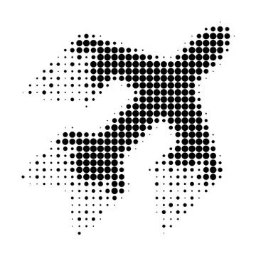 Jet Plane Halftone Dotted Icon with Fast Rush Effect Ilustração Stock