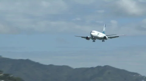 Jet plane landing Stock Footage 291735