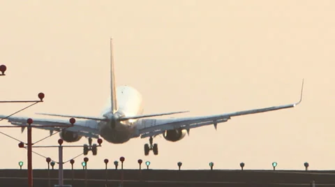 Jet Plane Landing Stock Footage 27825943