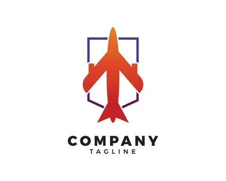 Jet plane logo design template Stock Illustration