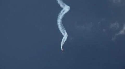 Jet Plane Looping Air Show Extreme Flight Acrobatic Motion Aircraft Crazy Sport Stock Footage 8548137