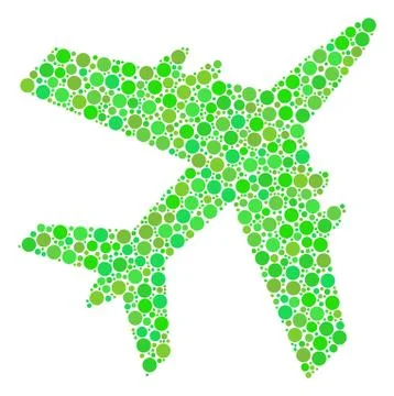 Jet Plane Mosaic of Dots Stock Illustration