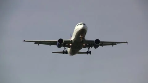 Jet plane overhead shot, British airways Stock Footage 4886897