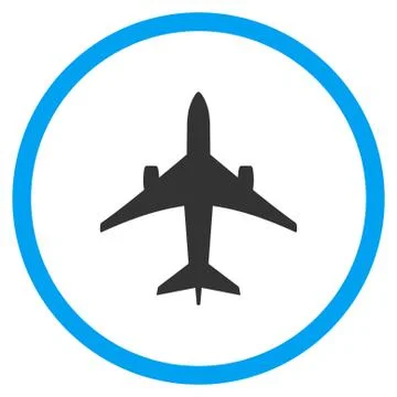 Jet Plane Rounded Icon Stock Illustration