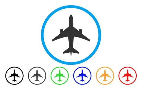 Jet Plane Rounded Icon 스톡 일러스트