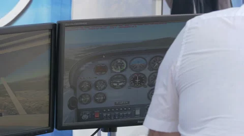 Jet plane simulation at Musee de l'Alat in Sainte-Maxime, France Vidéo 60361248