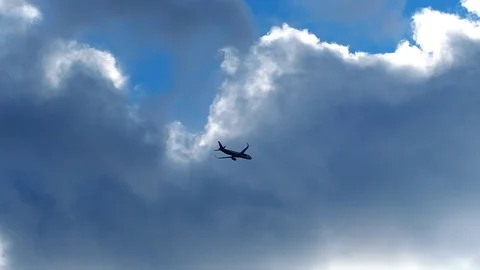 Jet plane in the skies backdrop Stock Footage 104218064
