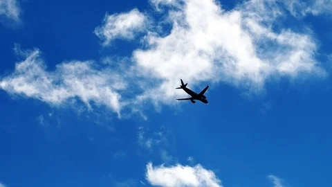 Jet plane in the skies backdrop Stock Footage 104218129