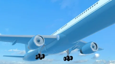Jet plane in the sky Stock Footage 95540804