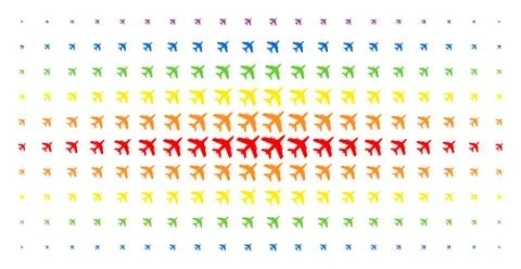Jet Plane Spectral Halftone Array Stockillustratie