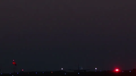 Jet Plane Take Off Night Stock Footage 27822346