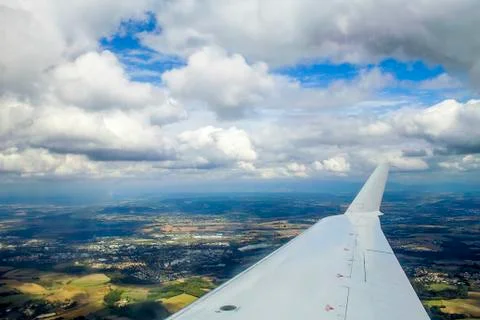 Jet plane wing Stock Photos