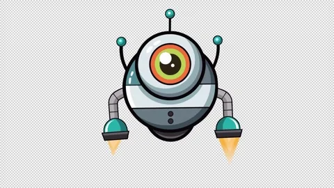 Jet-powered robot drone. Stock Footage 321518616