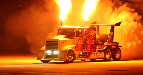 Jet Powered Truck Stock Footage 56082798