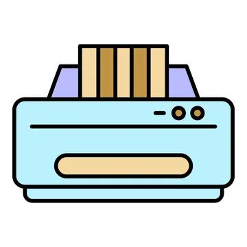 Jet printer icon color outline vector 스톡 일러스트