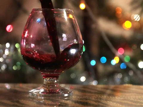 Jet of red wine 库存照片
