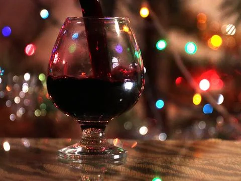 Jet of red wine 库存照片