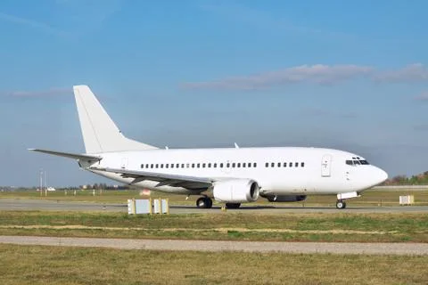 Jet on the runway Stock Photos