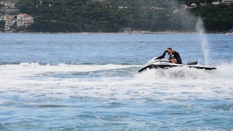 Jet ski in action Stock Footage 91802547