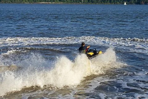 Jet Ski Antics at Ross Dock Picnic Area Stock Photos