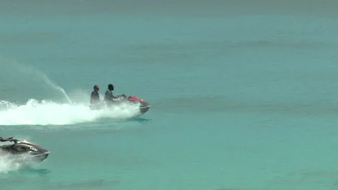 Jet Ski Barbados Coast Video stock 108228971