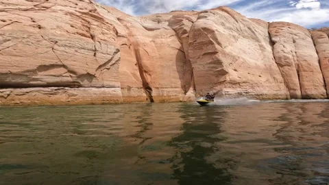 Jet Ski in the Canyons Stock Footage 221042877