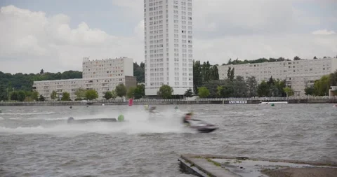 Jet ski competition Stock Footage 167681051