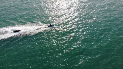 Jet ski cruising through oceans Stock Footage 106255374